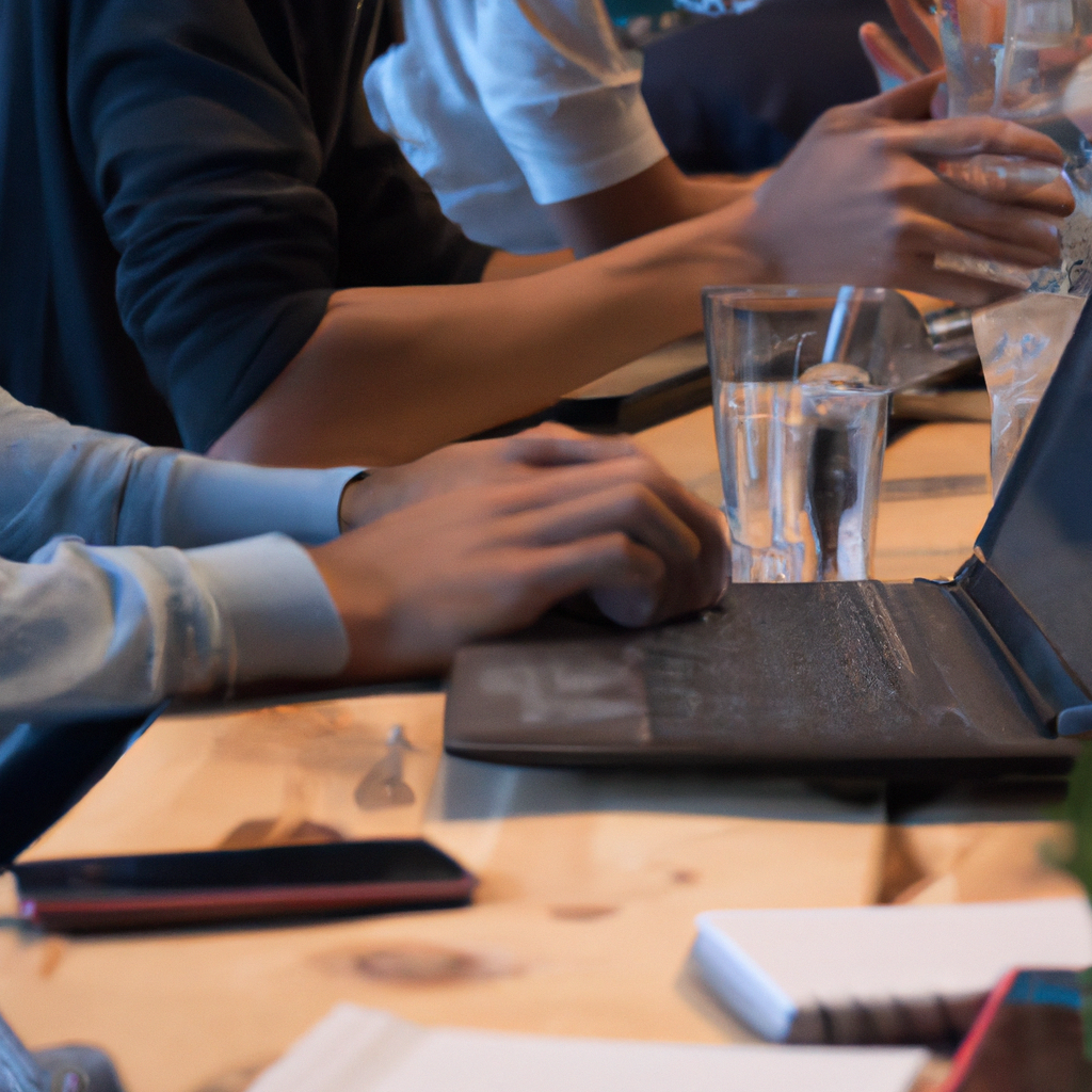 Equipo colaborando en oficina